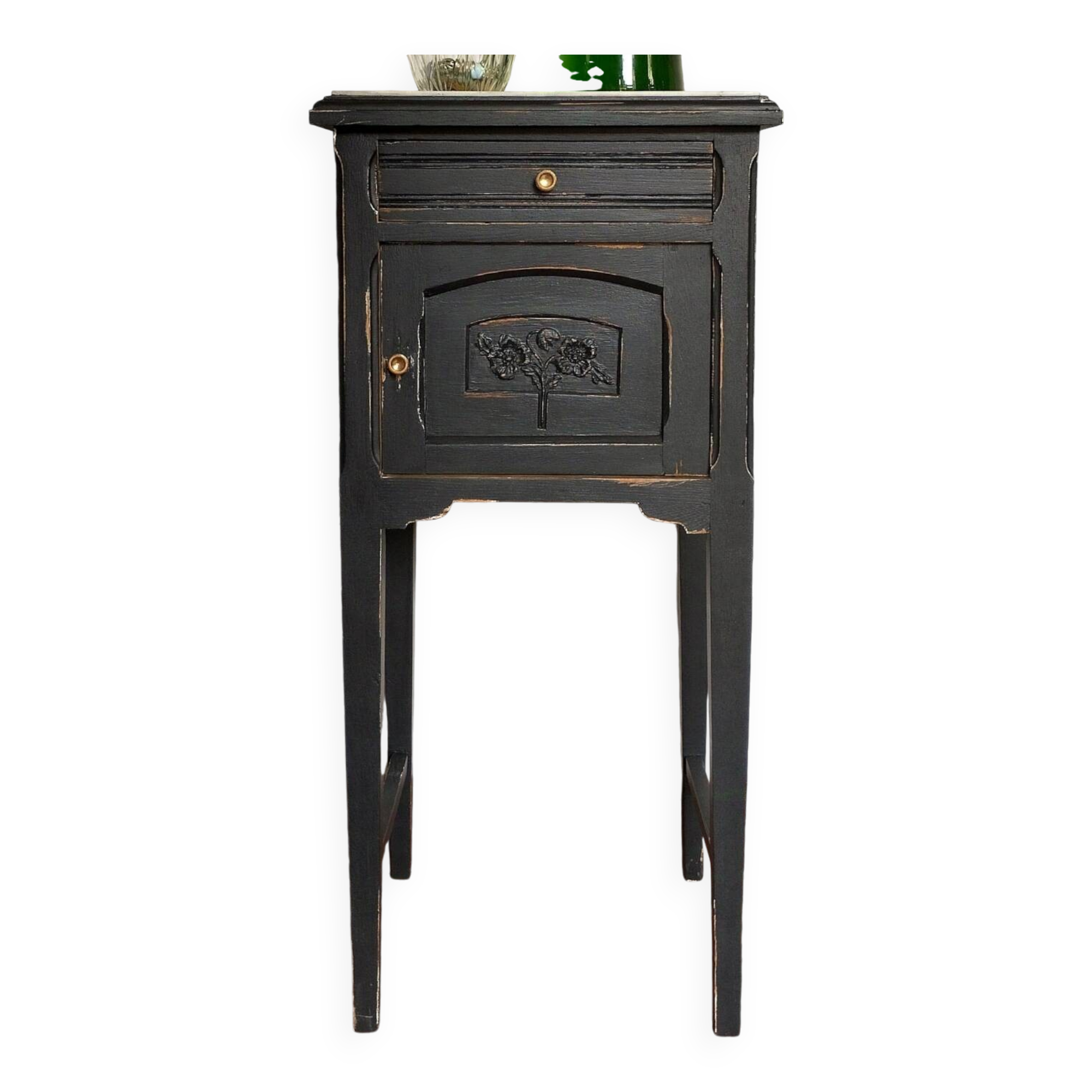Black patinated Art Deco bedside table