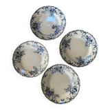 Set of 4 flat ironstone plates by Hippolyte Boulenger