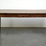 table à manger ancienne en chêne français avec 3 tiroirs et une patine exquise
