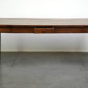 antique French oak dining table with 3 drawers and an exquisite patina
