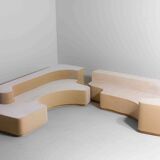 'Lara' sofa by Roberto Pamio for Stilwood in beige velvet, Italy 1958