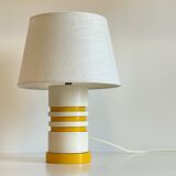 Vintage lamp in lacquered wood yellow and white