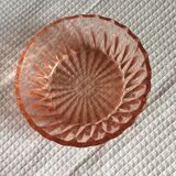 6 pink glass cups, vintage