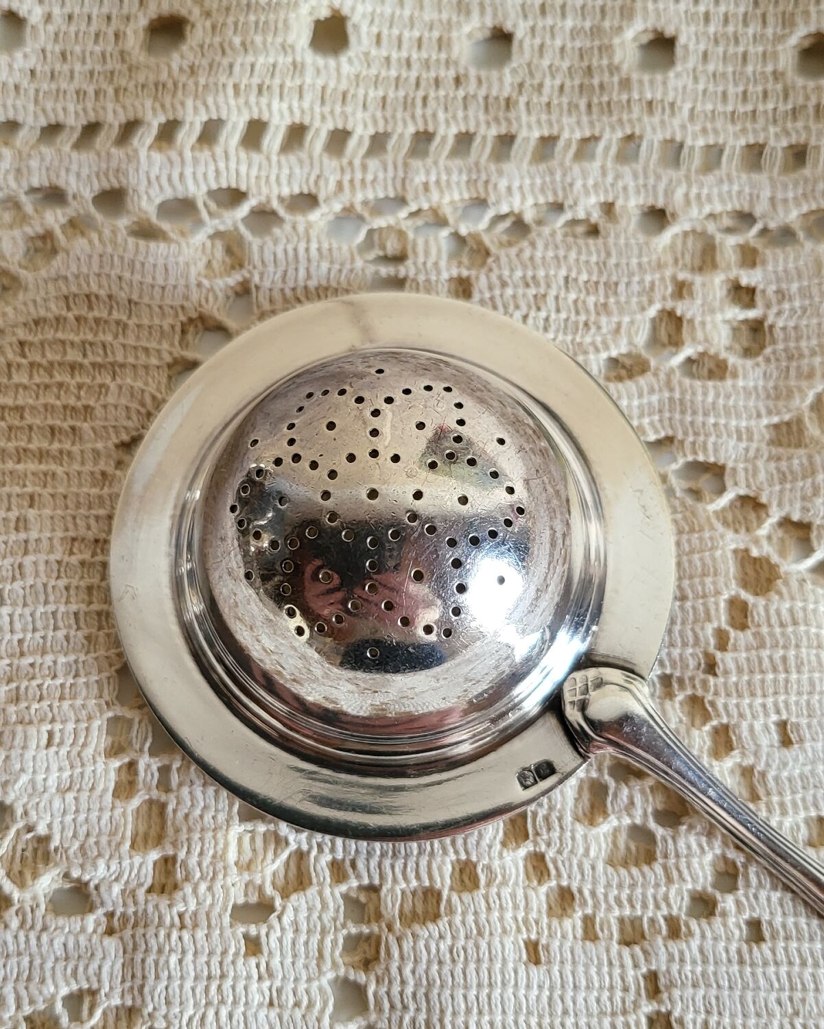 Silver-plated tea strainer