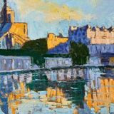 Oil on canvas "Paris Notre-Dame" by Salvatore Verniti, 2012