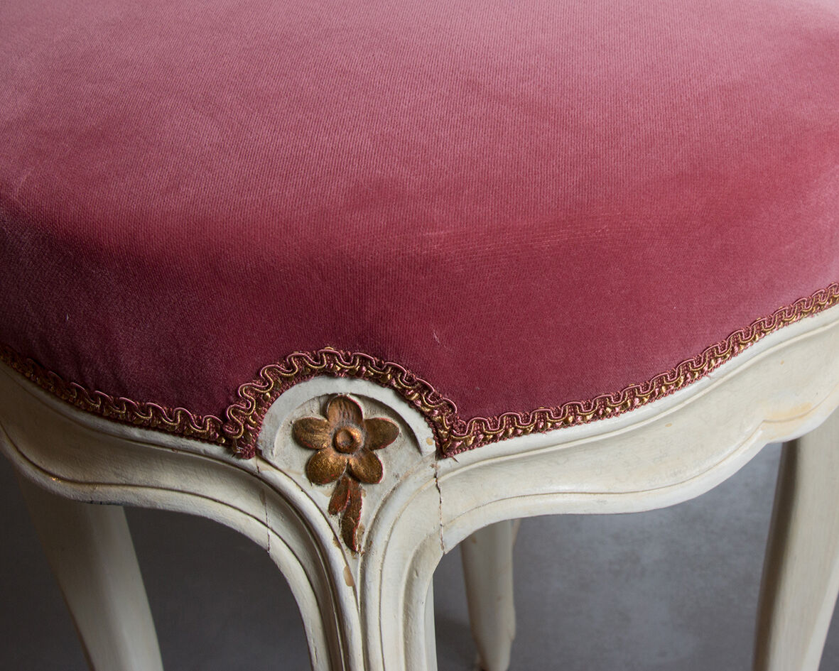 Louis XVI velvet stool
