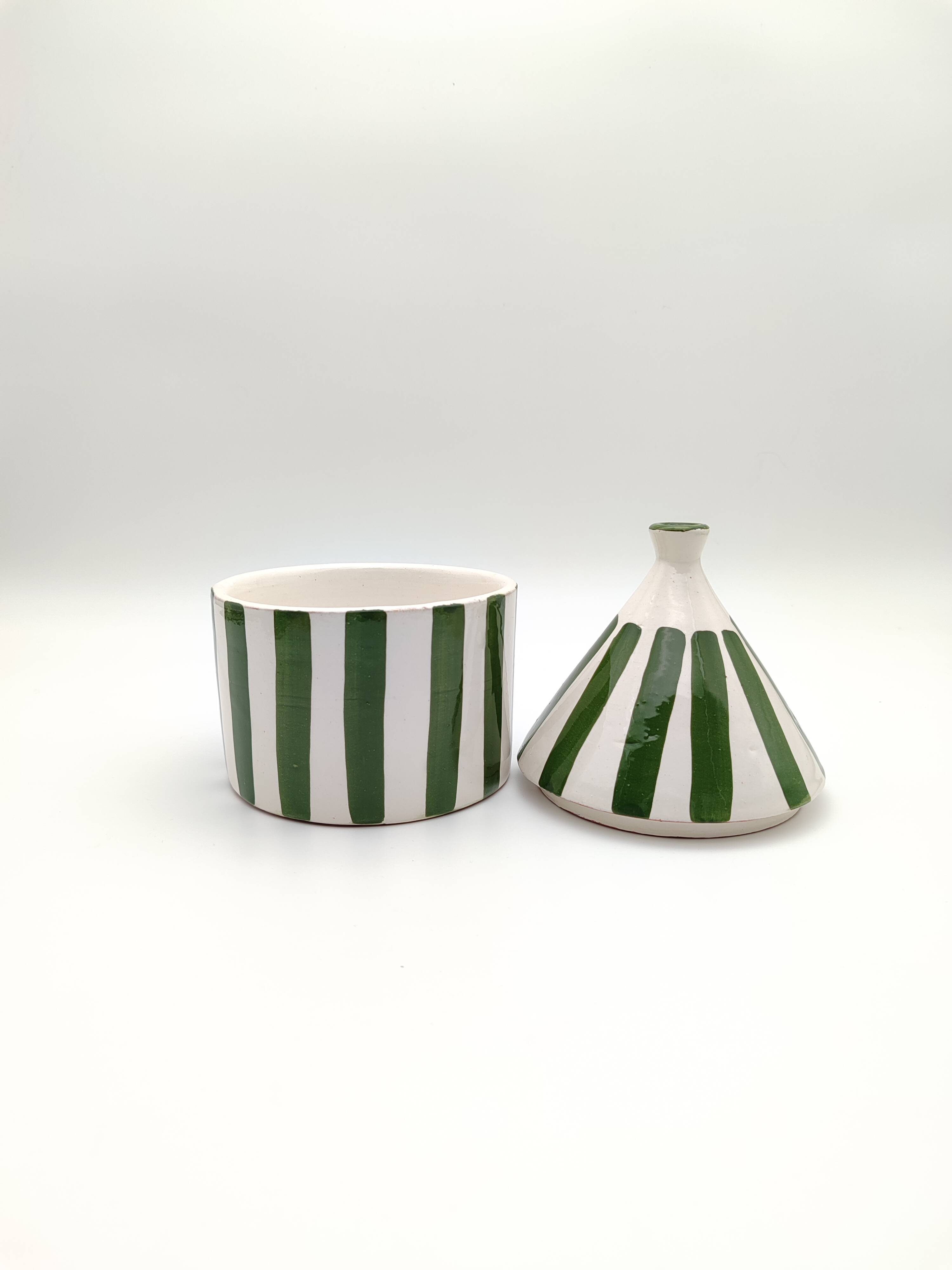 Bohemian style ceramic bowl with lid