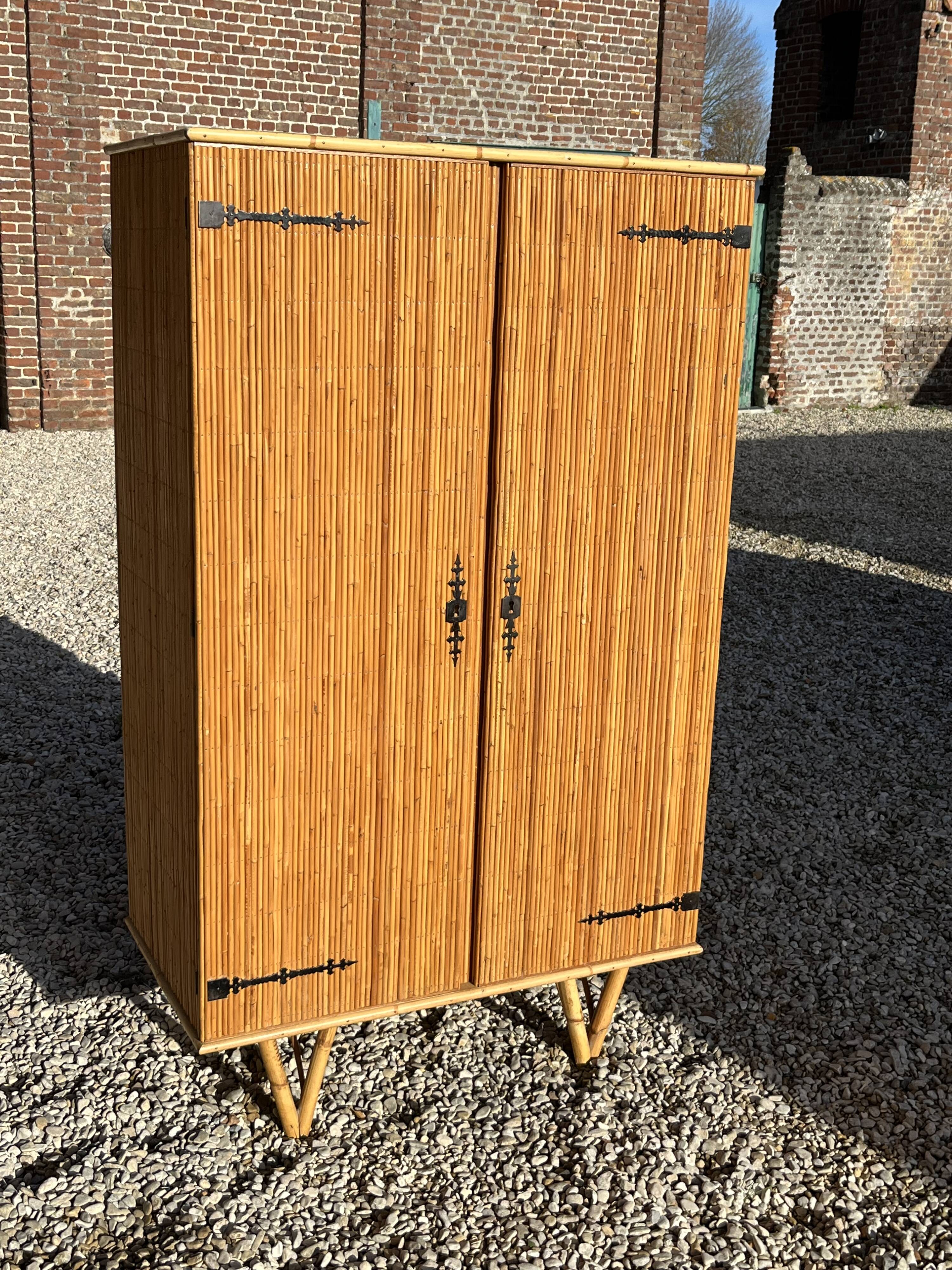 Vintage rattan cabinet