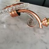 Pair of art deco wall light in glass and copper