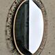 Oval wall mirror sun gilded metal frame vintage 60 70