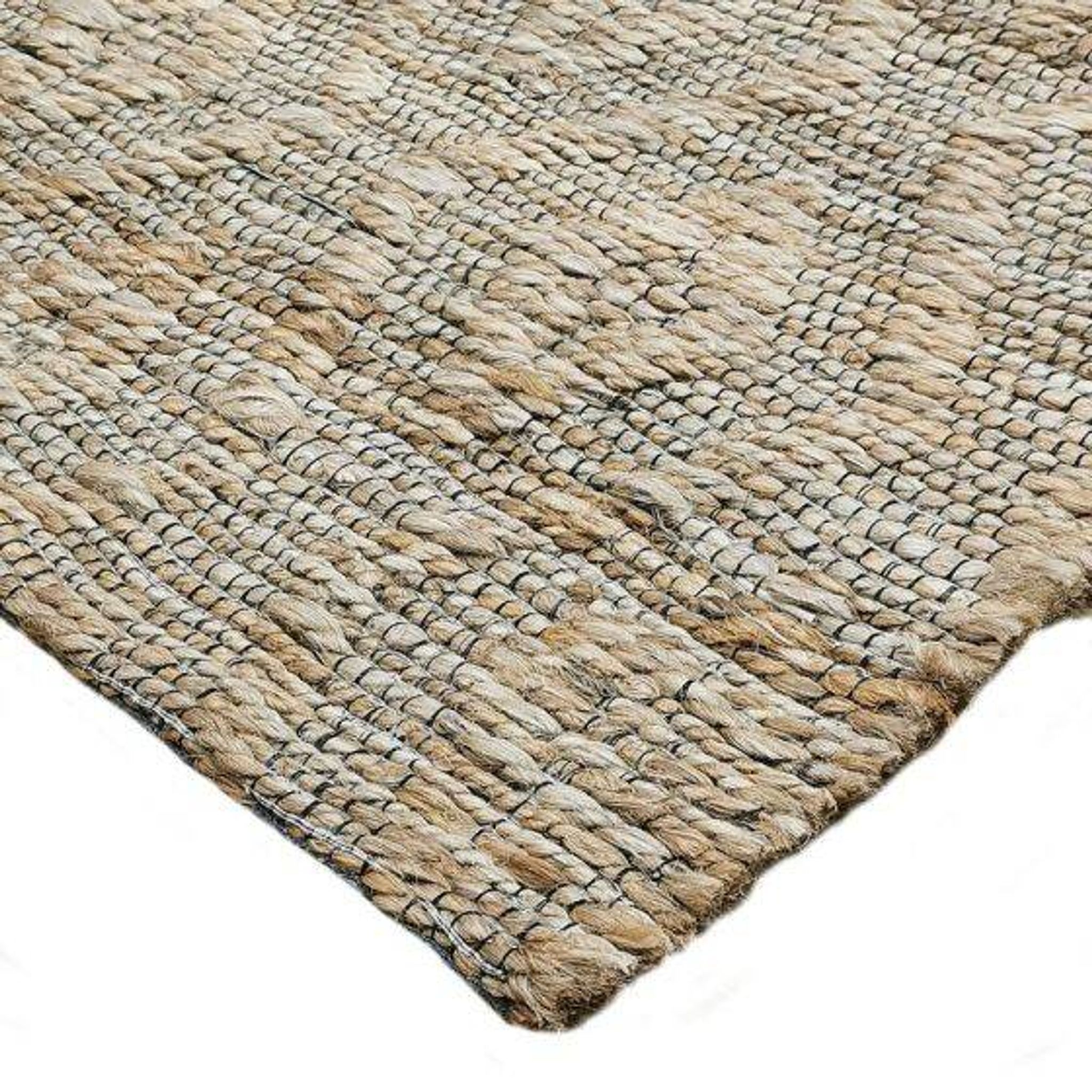 Braided jute rug with diamond patterns 160x230 cm