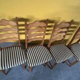 Set of 4 vintage oak dining chairs