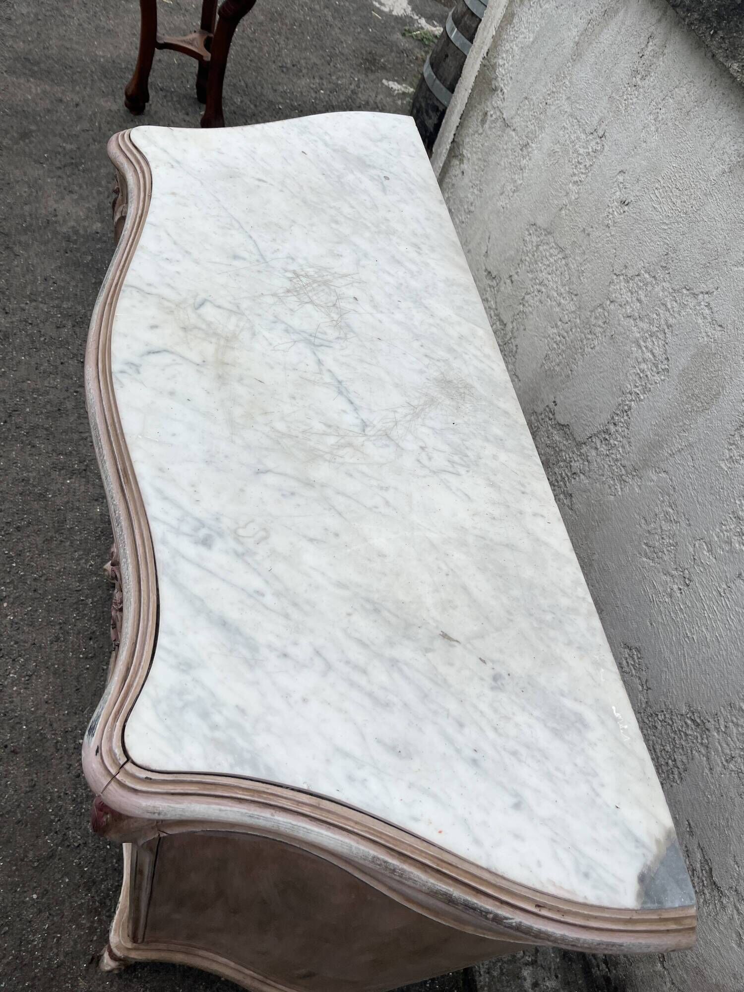 Louis XV style side table – door carved with floral decoration
