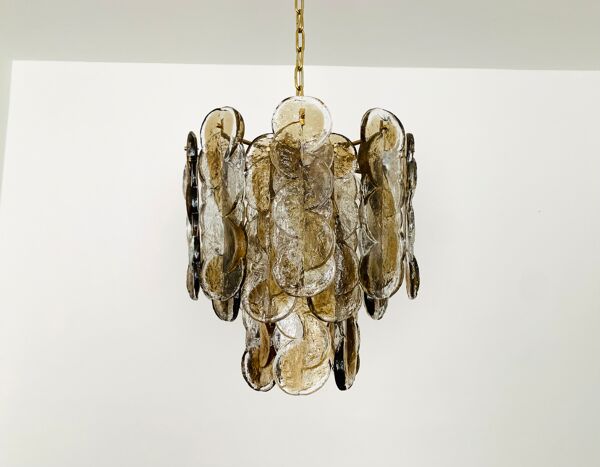 Grand lustre en verre fumé citrus par j.t. kalmar