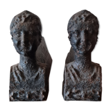 Pair of cast iron chimney covers