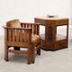 Pair of Amsterdam School walnut armchairs, Netherlands, c. 1930