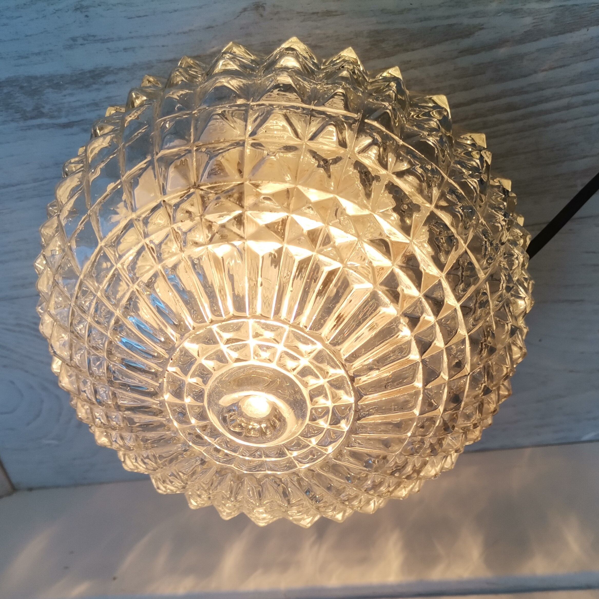 Scandinavian style round clear glass flush mount ceiling or wall lamp