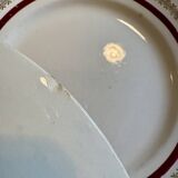 Set of 12 antique Gien red and gold dinner plates.