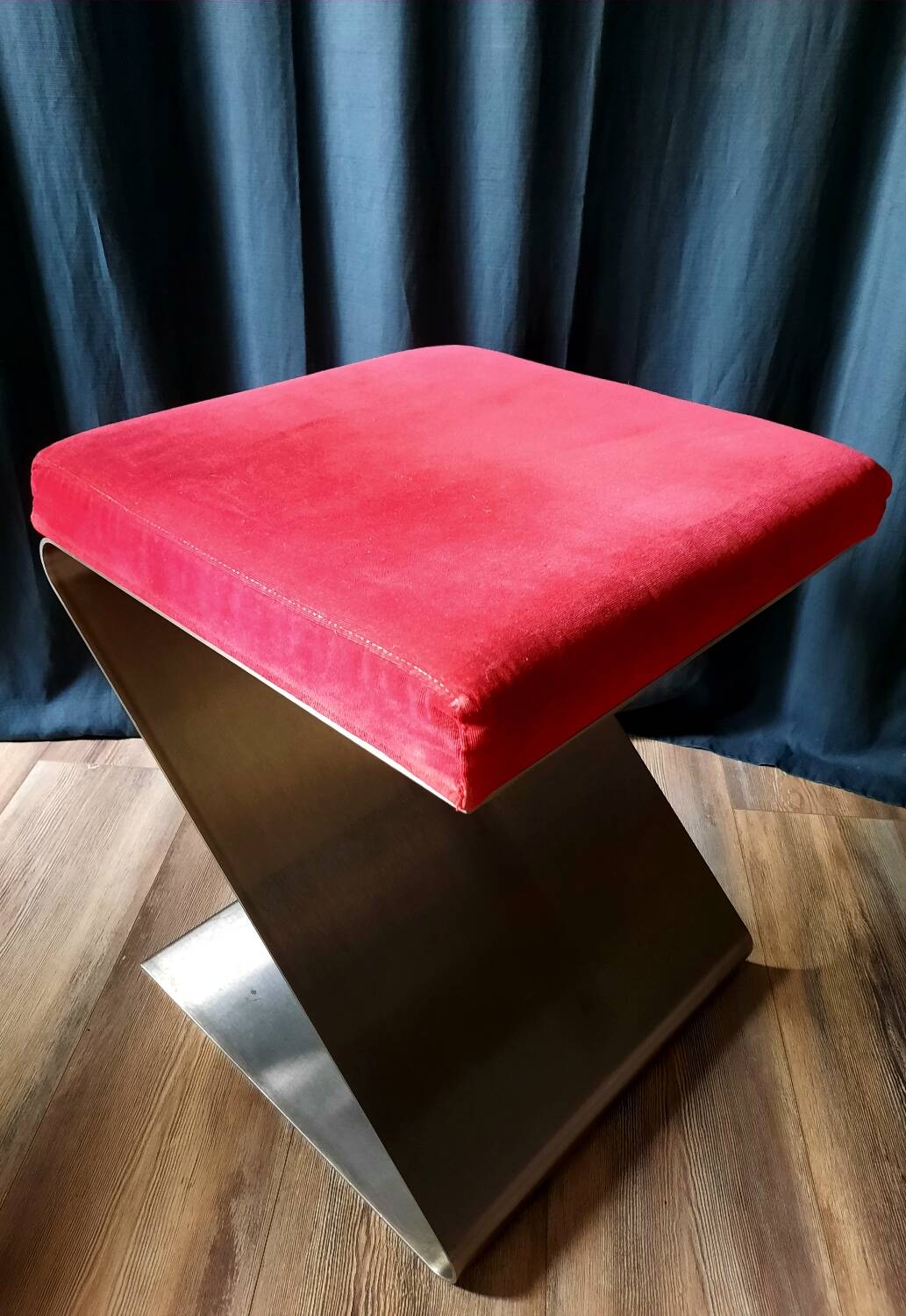 70s folded stainless steel stool