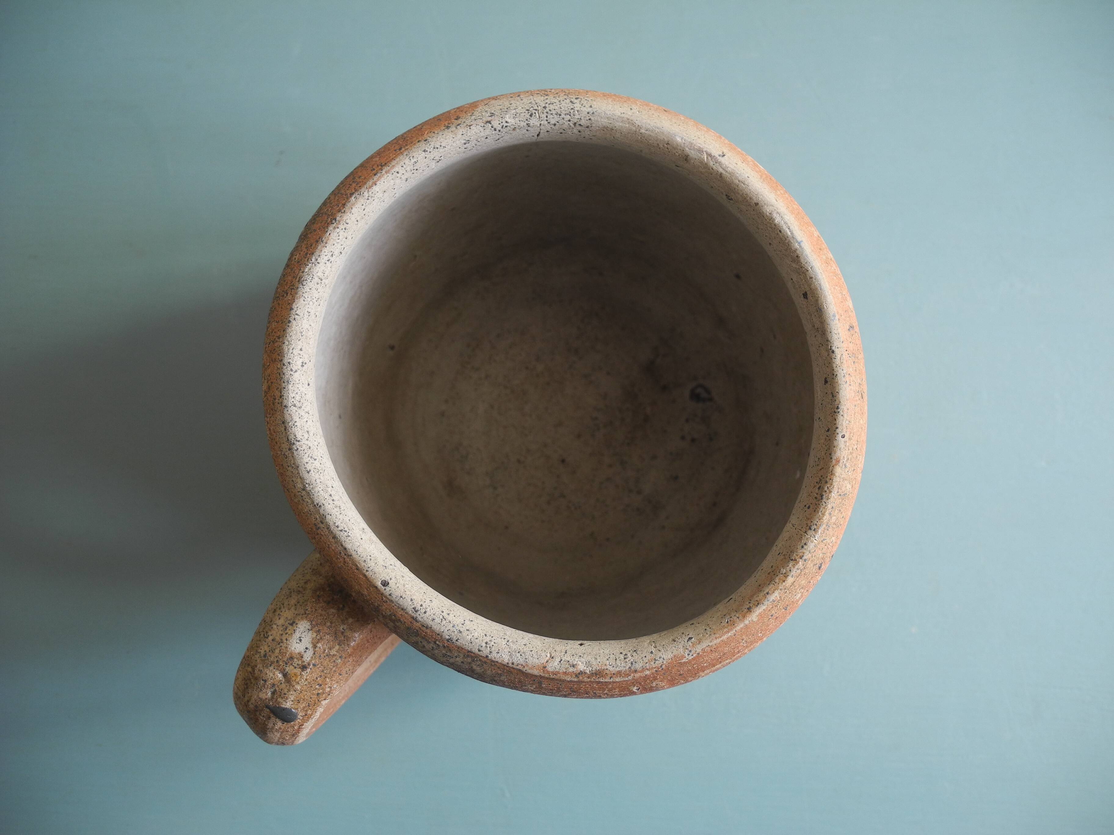 old glazed stoneware pot rustic decor