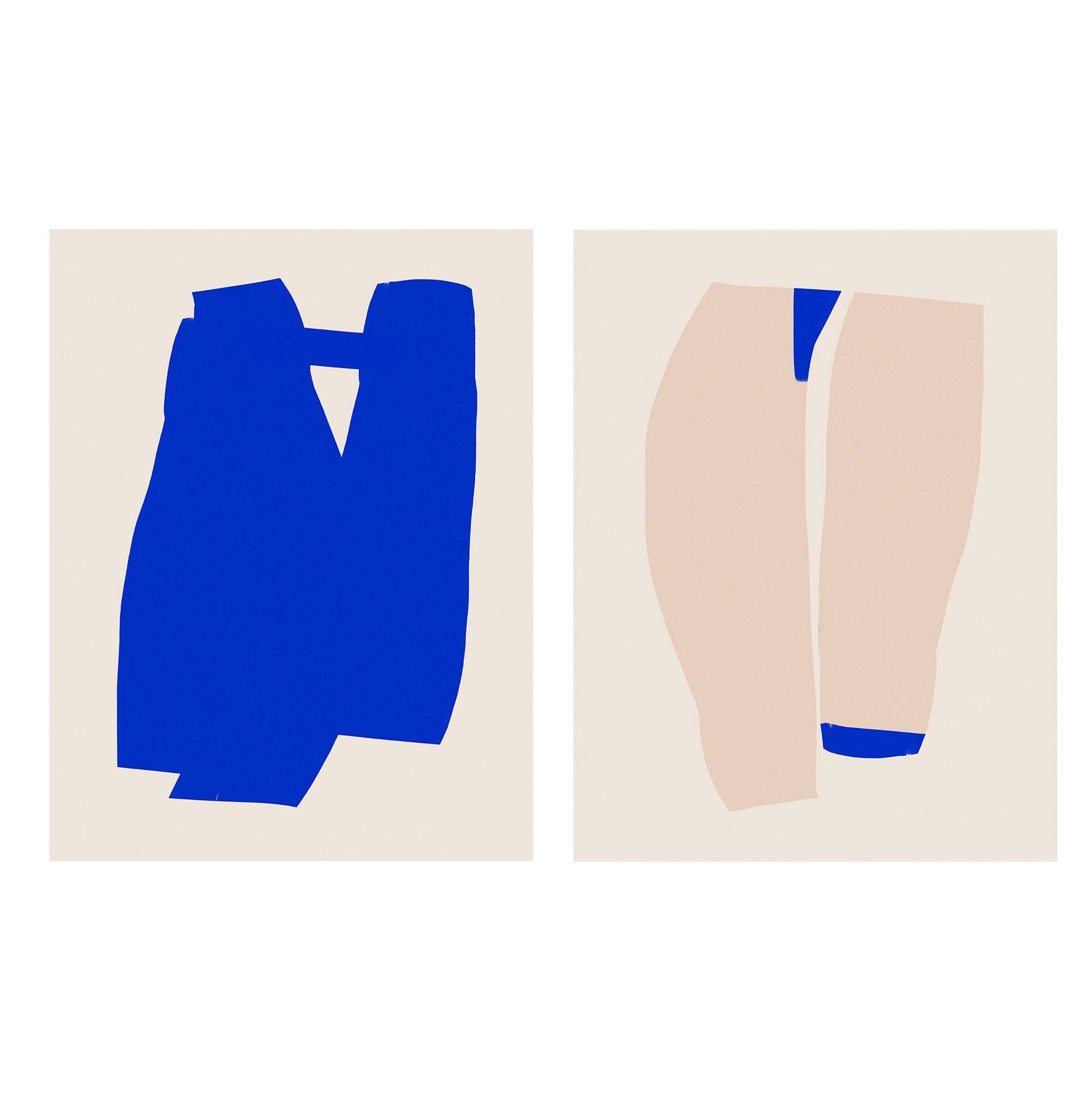Pair of prints, abstract wall art set of two, 50x70cm