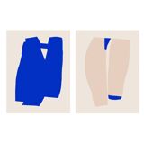 Pair of prints, abstract wall art set of two, 50x70cm