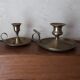 2 old copper candle holders