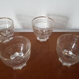 Set of 4 vintage glasses with gold rim