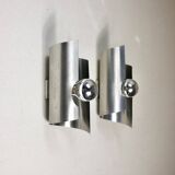 Pair of 70s chrome wall lights