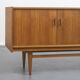 1950s sideboard, teak, sliding doors, restored,
