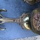 Pair of large solid brass coat hooks vintage Italy