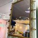 Vintage brass Deknudt mirror with shelf, 1970s