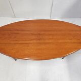 Scandinavian coffee table in teak & glass 1960 vintage