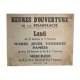 Plaque horaires pharmacie