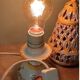 Vintage night light in perforated terracotta - Hand-painted