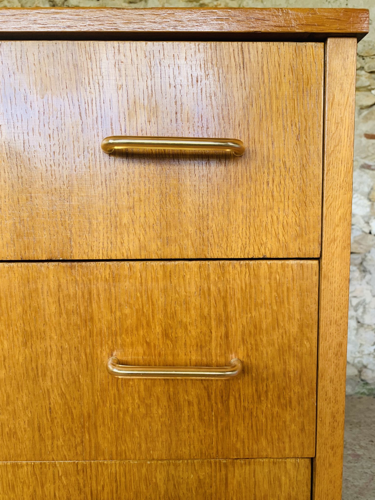 Commode vintage bicolor à 4 tiroirs, circa 70's