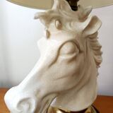 Art Deco crackled ceramic horse lamp