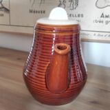 Vintage Striped Stoneware Teapot