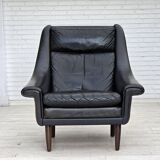 1960s, Danish highback armchair by Aage Christensen, furniture leather.