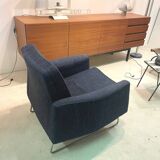 "Prelude" armchair by Louis Paolozzi Blue Chiné