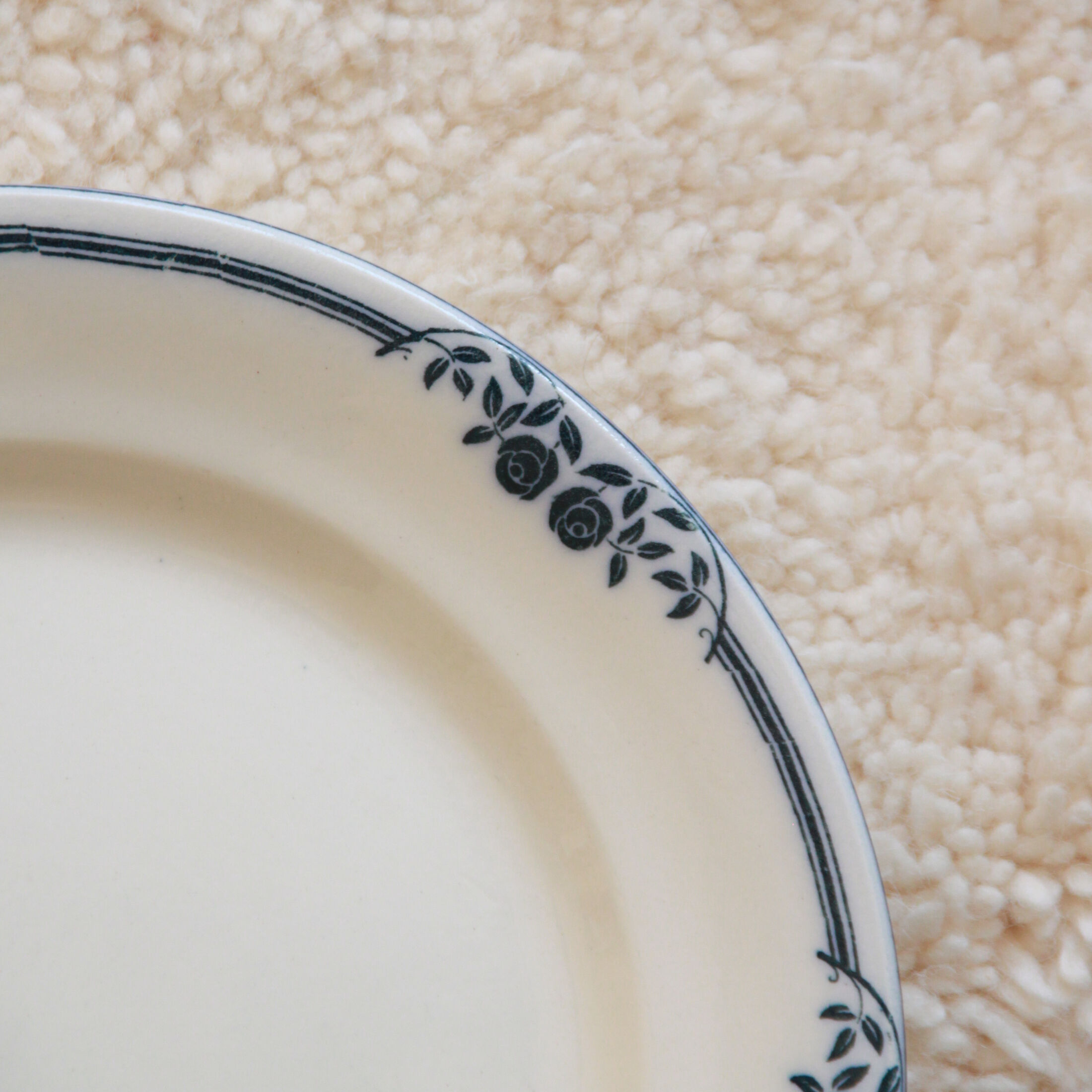 Serving dish large plate old blue earthenware Salins model Saussure