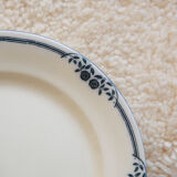 Serving dish large plate old blue earthenware Salins model Saussure