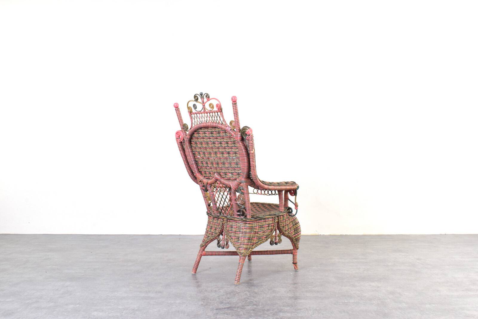 American Victorian Wicker Armchair from Heywood-Wakefield, 1910s.