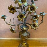 Pair of gilded bronze church candelabras.