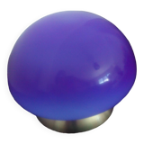 Lampe champignon vintage bleu globe en verre style années 70