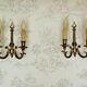 Pair french vintage cast bronze traditional empire style double wall lights