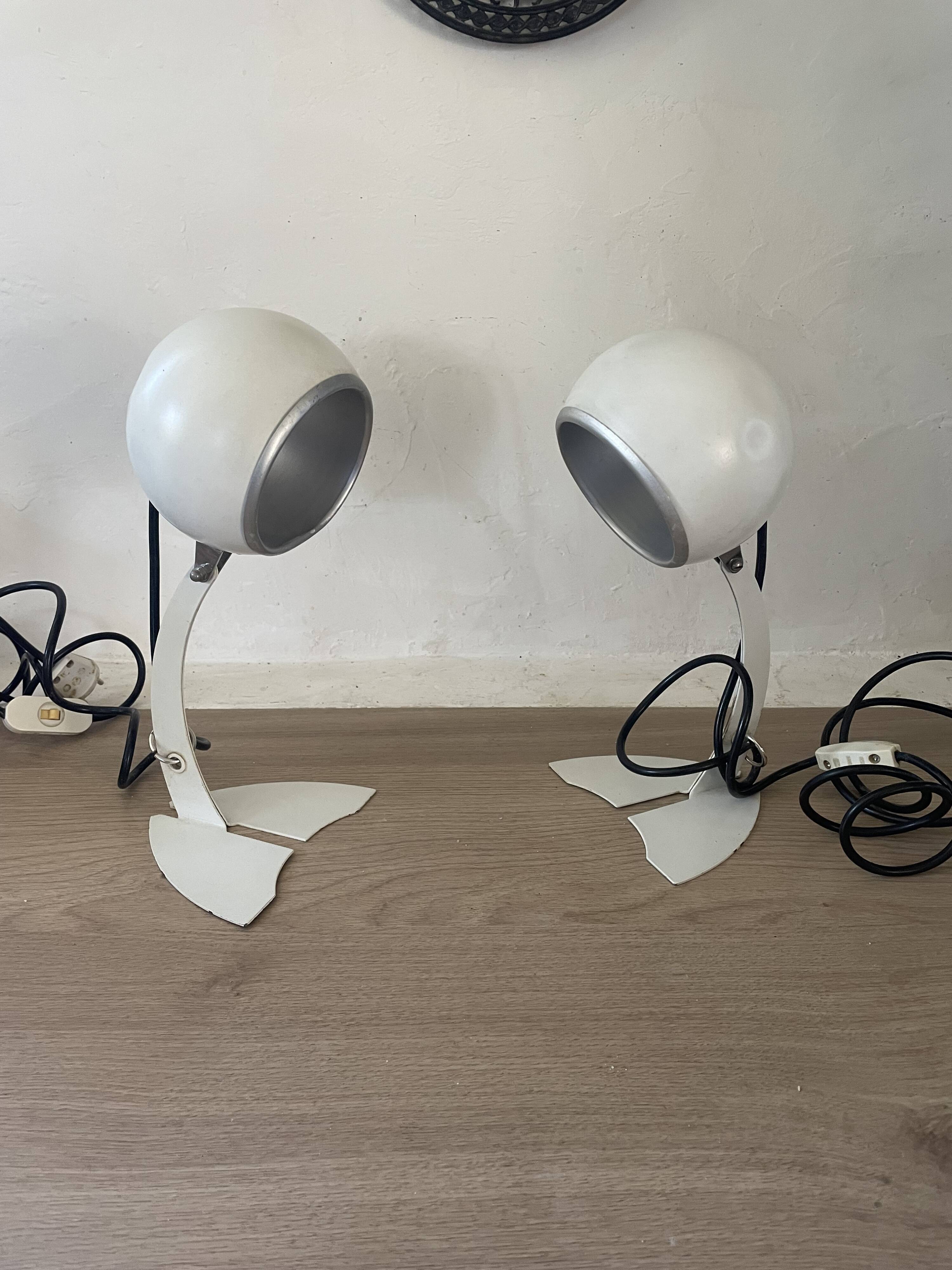 Adjustable eye ball lamp, Italian design from the 1970s.