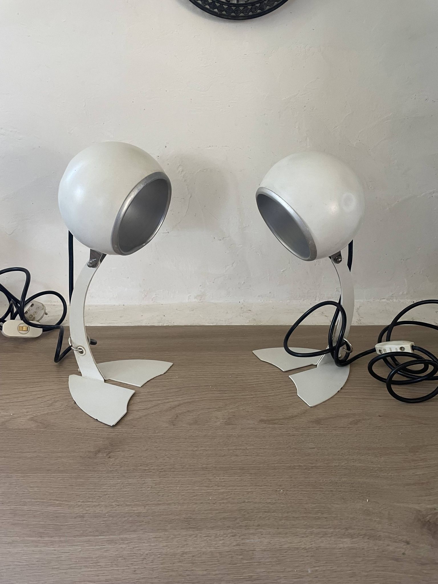 Lampe orientable eye ball, design italien années 70