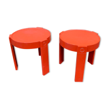 Pair of orange bedside tables