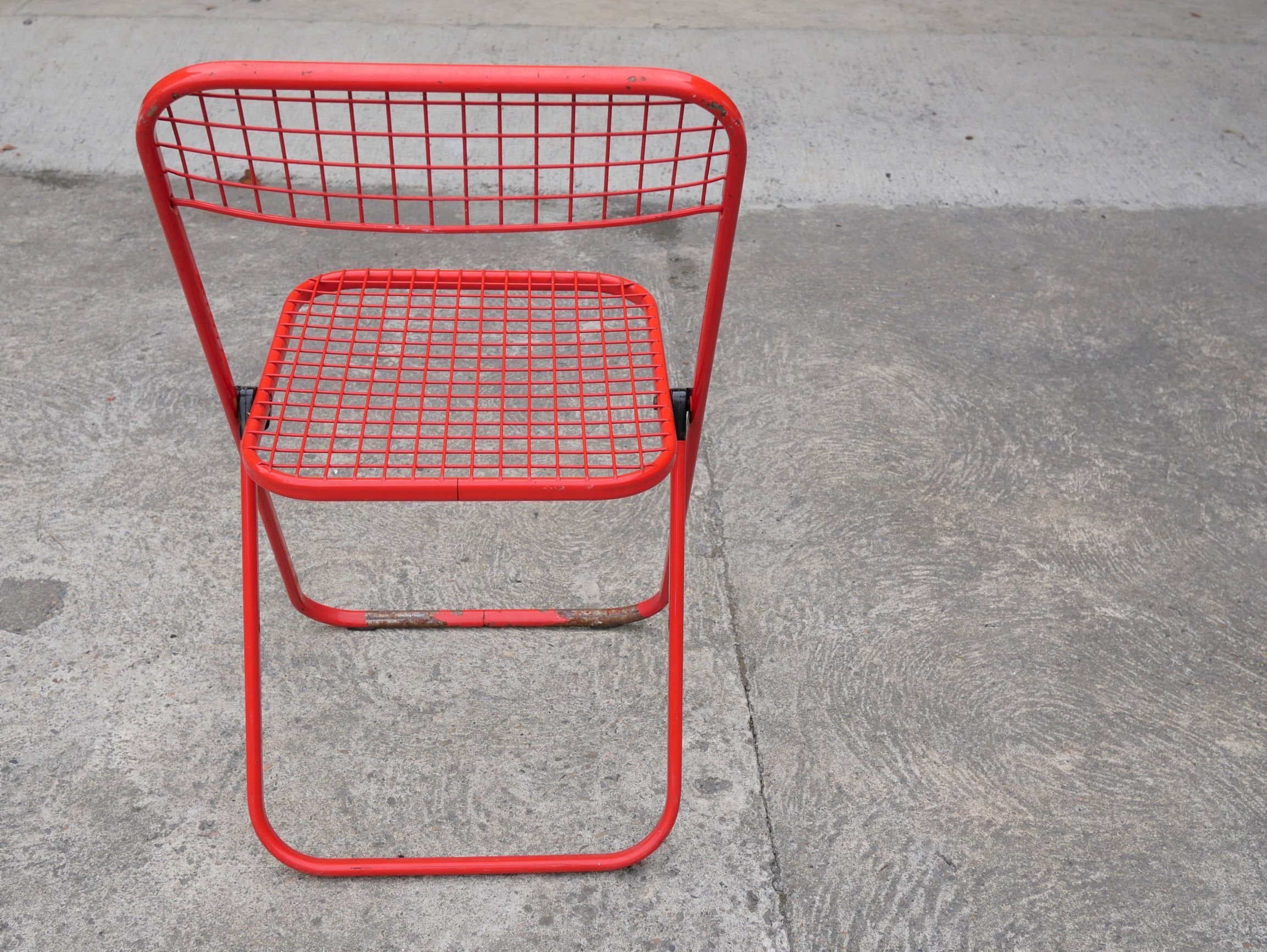 Metal folding chair by Talin editions, years 70